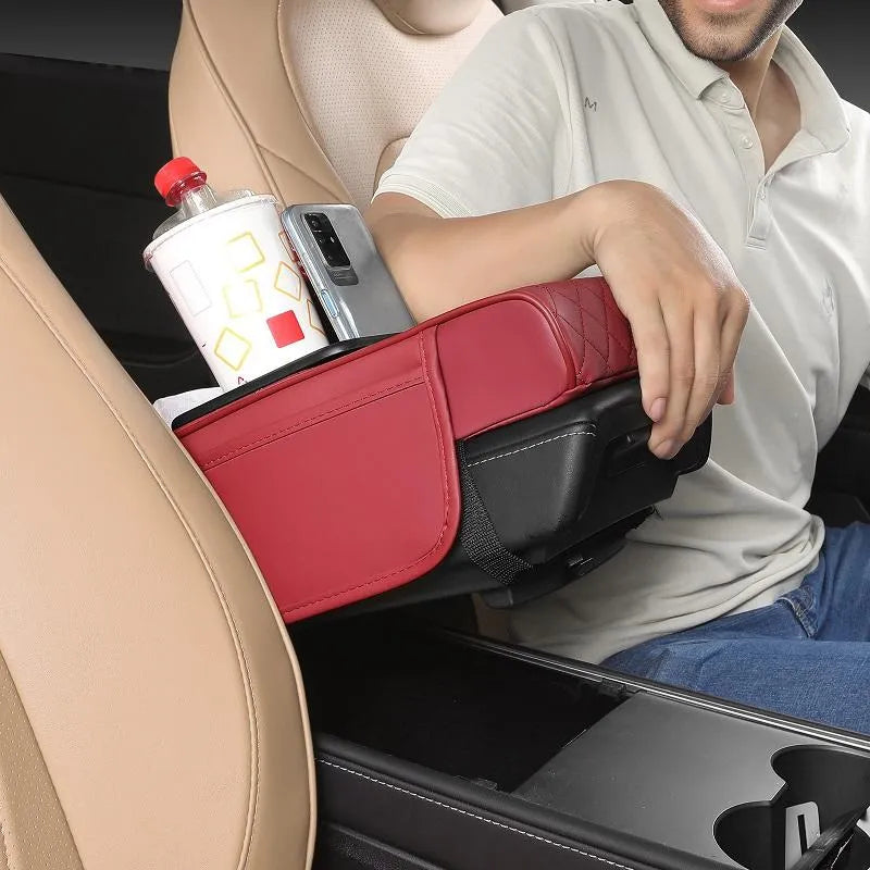 🚗 🔥Multifunksjonell PU-skinnmatte til armlene i bilen