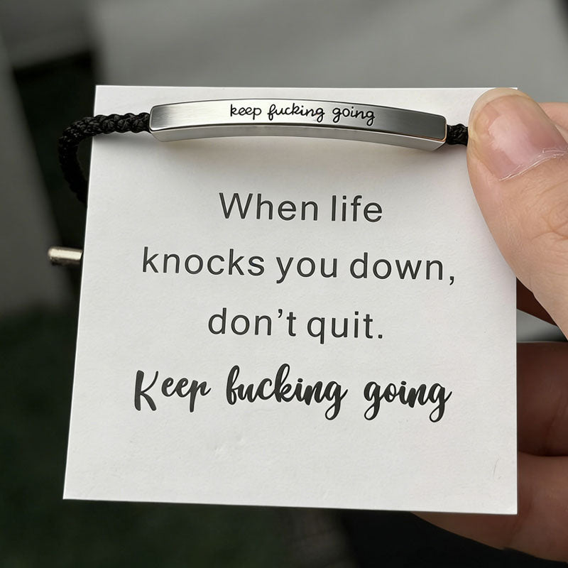 ✨📿 Vevd armbånd i rustfritt stål – motiverende og inspirerende armbånd med avtakbart trykk! ✨🦾