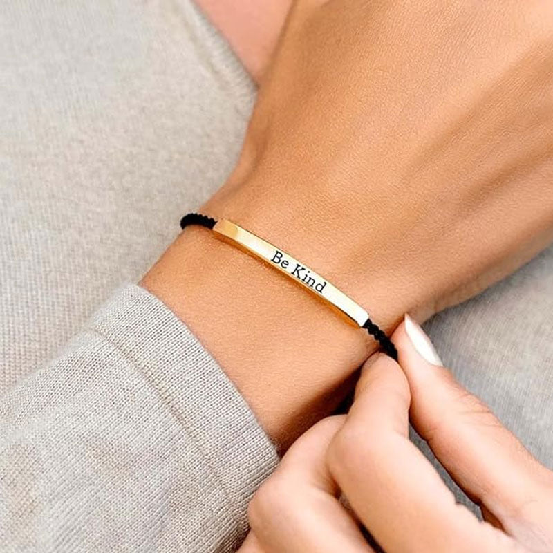 ✨📿 Vevd armbånd i rustfritt stål – motiverende og inspirerende armbånd med avtakbart trykk! ✨🦾