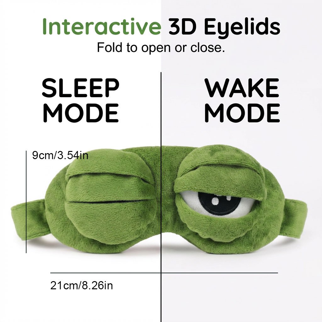 🔥Hot Salg 49% RABATT✨ 3D Søt Froske Søvnmaske🐸
