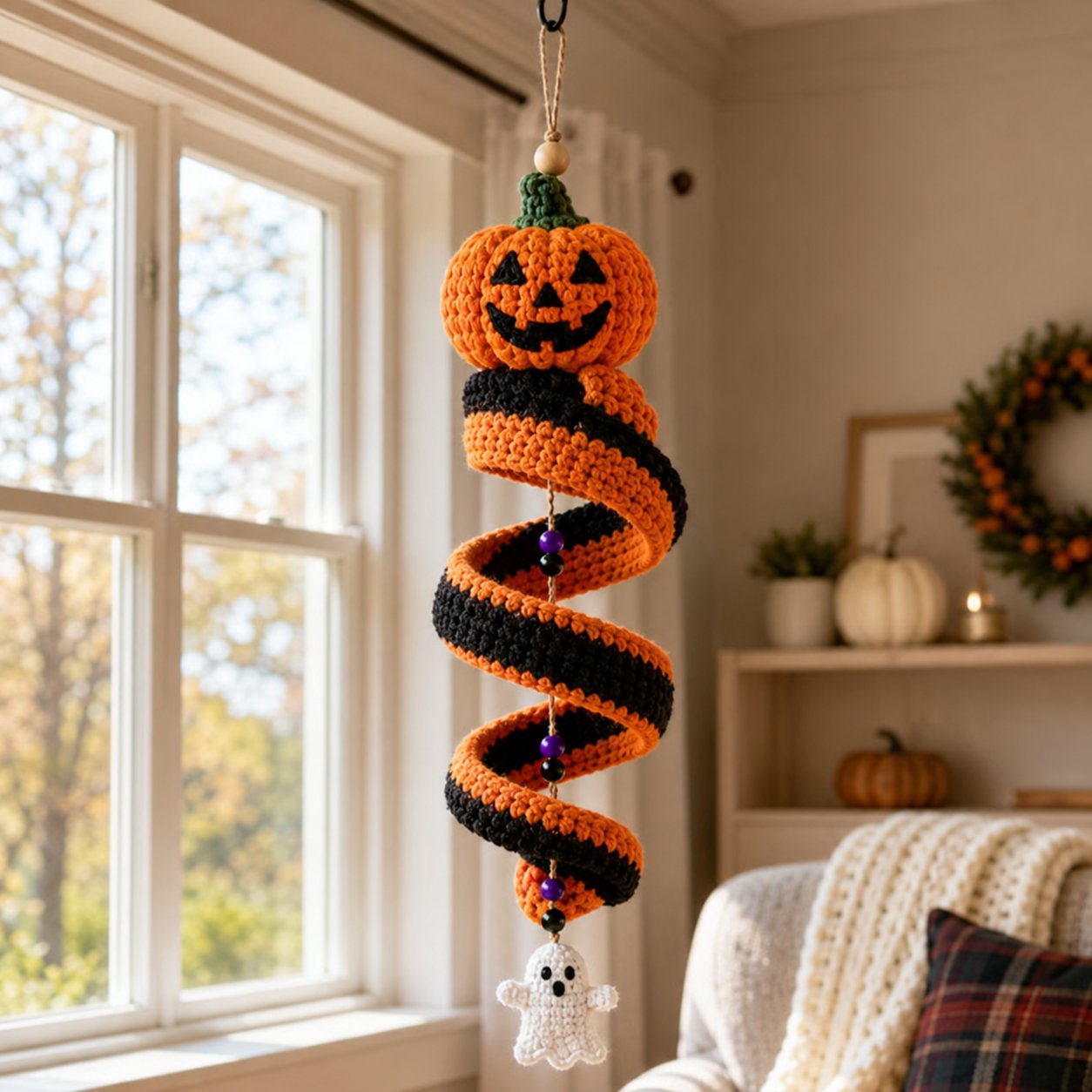 ☃️Siste dag 50 % RABATT - DIY spiralheklet snømannsett