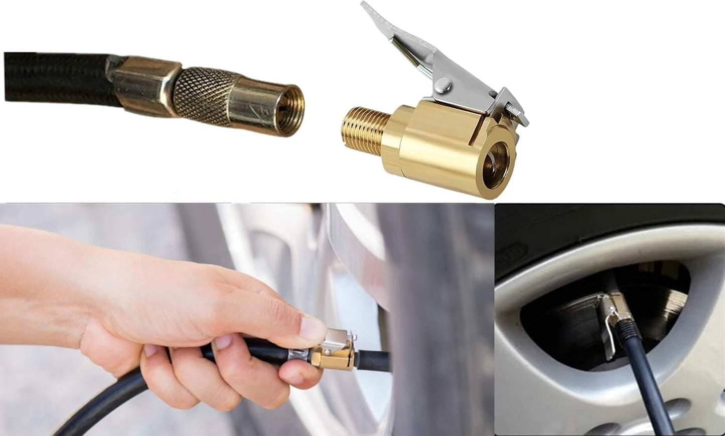 🔥Siste dag med 49 % rabatt🔥 – 2-pakning med 8 mm luftchuck for dekk med klipsadapter