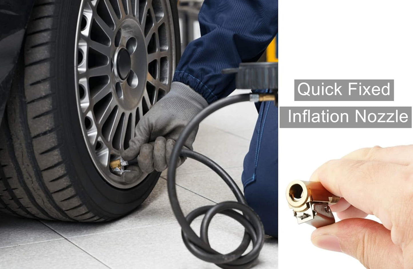 🔥Siste dag med 49 % rabatt🔥 – 2-pakning med 8 mm luftchuck for dekk med klipsadapter