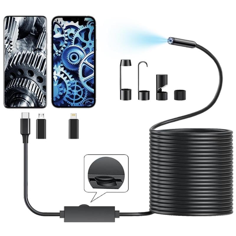 🔍16,4-fots HD endoskopisk kamera for iPhone og Android