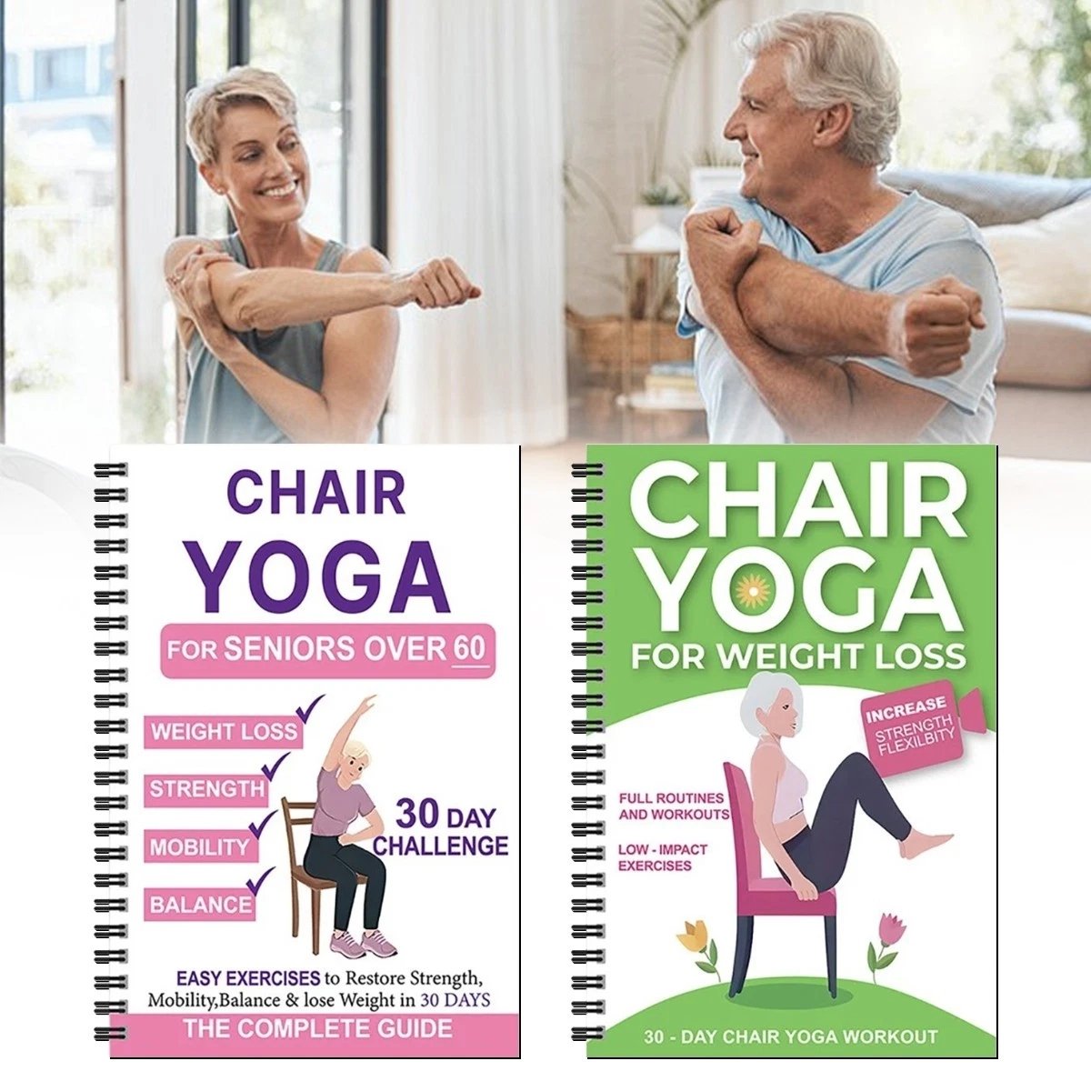 Den komplette guiden til stolyoga for eldre over 60: 40+ enkle øvelser med lav belastning for å gjenopprette styrke, mobilitet, balanse og gå ned i vekt