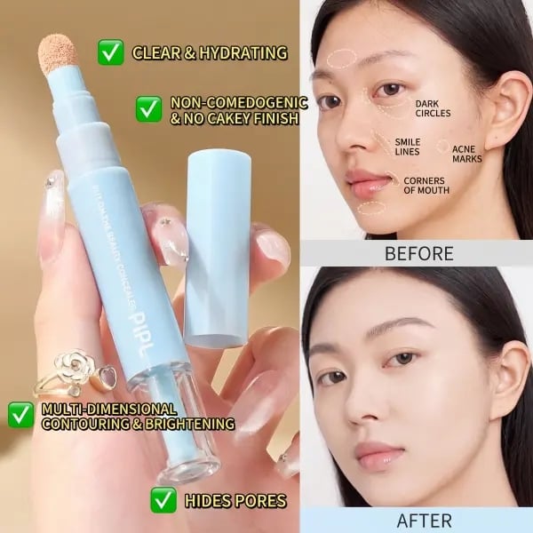 🖋️✨Kjøp 1, få 1 gratis!! 💙 Dobbel effekt concealer, foundation og øyeconcealer — 24 timers langvarig sminke👁️