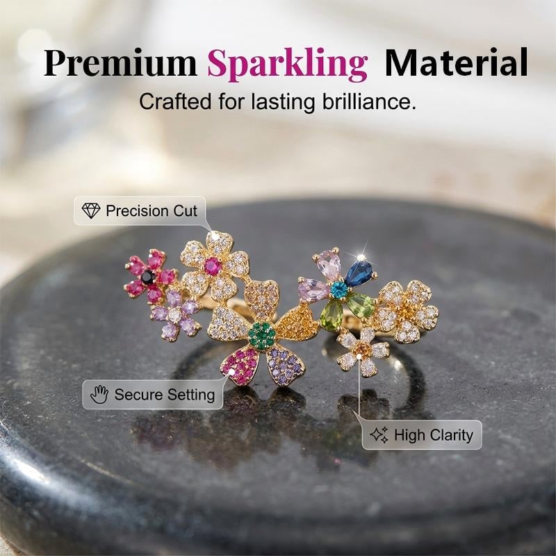 🌸 50 % RABATT I BEGRENSET TID! ✨ Øredobber med livlige blomstermotiver – flerfargede rhinestones, lette, allergivennlige 💎