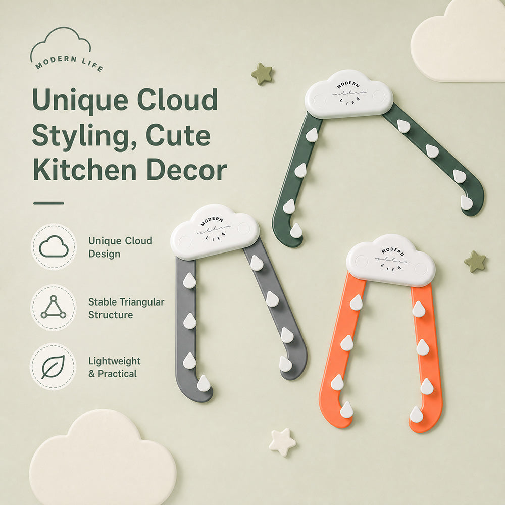 ☁️Cloud Triangle avløpsfilterstativ med engangsposer i netting