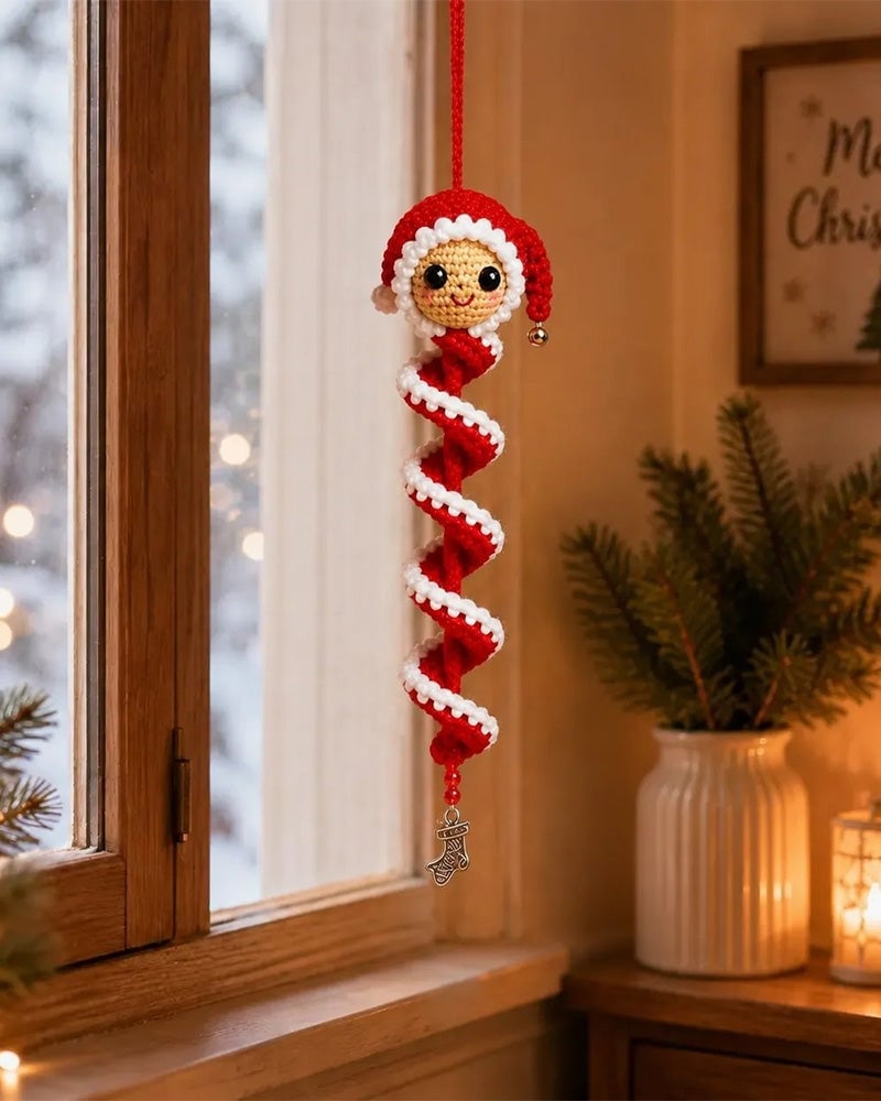 ☃️Siste dag 50 % RABATT - DIY spiralheklet snømannsett