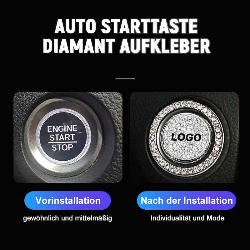 Dekorativer Aufkleber mit diamantbesetztem One-Touch-Startknopf für das Auto