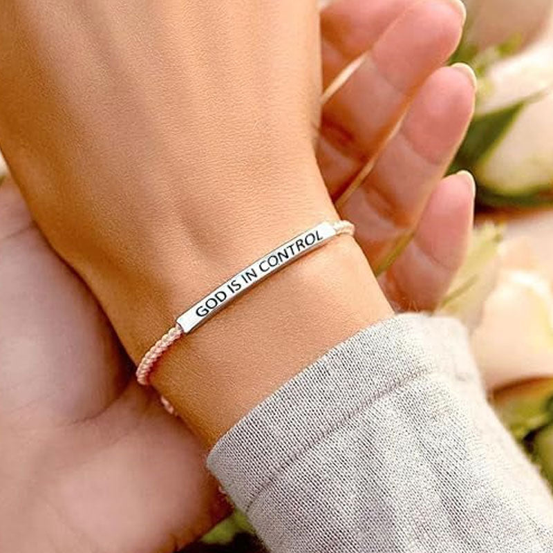✨📿 Vevd armbånd i rustfritt stål – motiverende og inspirerende armbånd med avtakbart trykk! ✨🦾