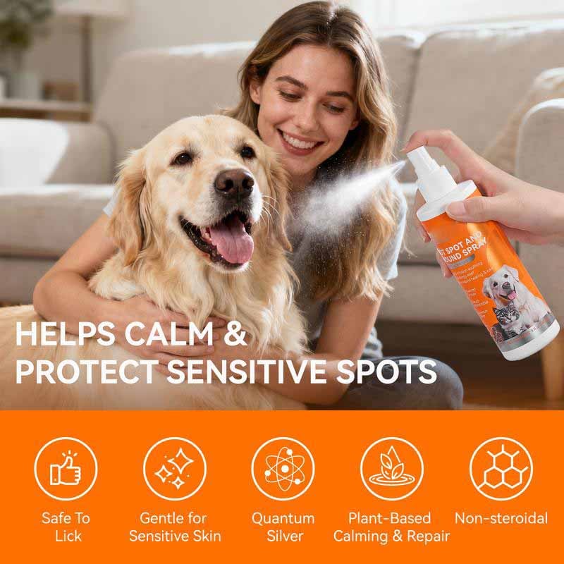 🐶Kløelindrende spray 💖 Veterinæranbefalt hudlindrende kvantesølvspray for hunder og katter