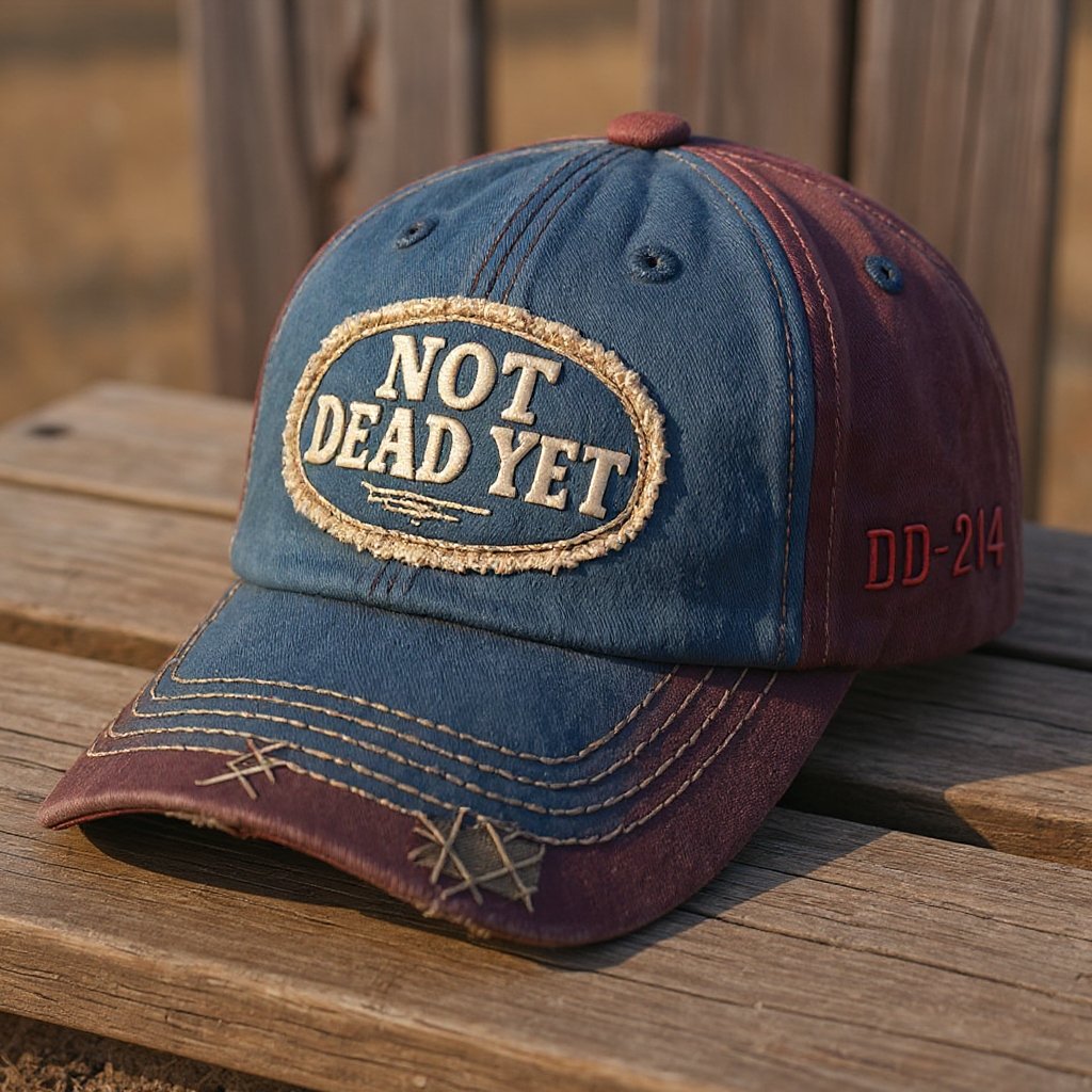 🧢IKKE DØD ENNÅ - Vintage vasket baseballcaps