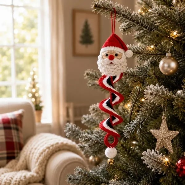 ☃️Siste dag 50 % RABATT - DIY spiralheklet snømannsett