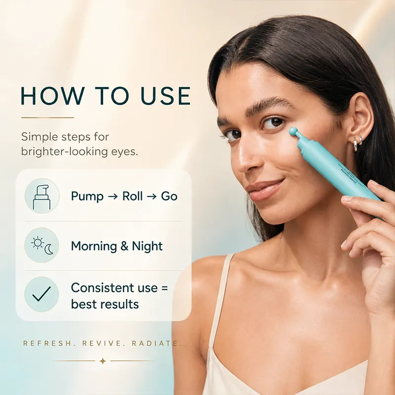 Peptide Eye Serum - Kjølende rollerball-serum under øynene for poser, mørke ringer og rynker med peptider, hyaluronsyre, MSM og reishi-sopp