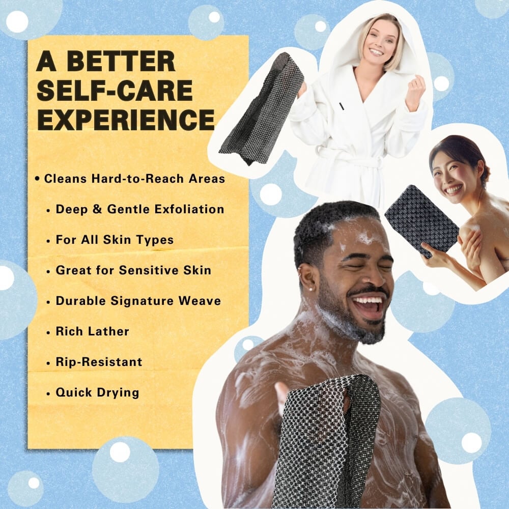 🎁Siste dag: Kjøp 1, få 2 gratis🔥🧼Eksfolierende antibakterielt dusjhåndkle🚿