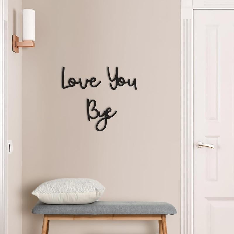 "Love you Bye" ✨Veggdekorasjon i tre - Ingen veggskader