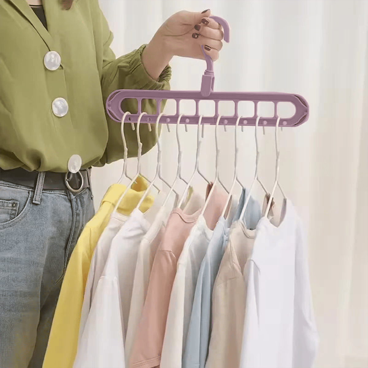 🔥👚 9-i-1 smart kleshenger – Frigjør 85 % av plassen i skapet ditt!