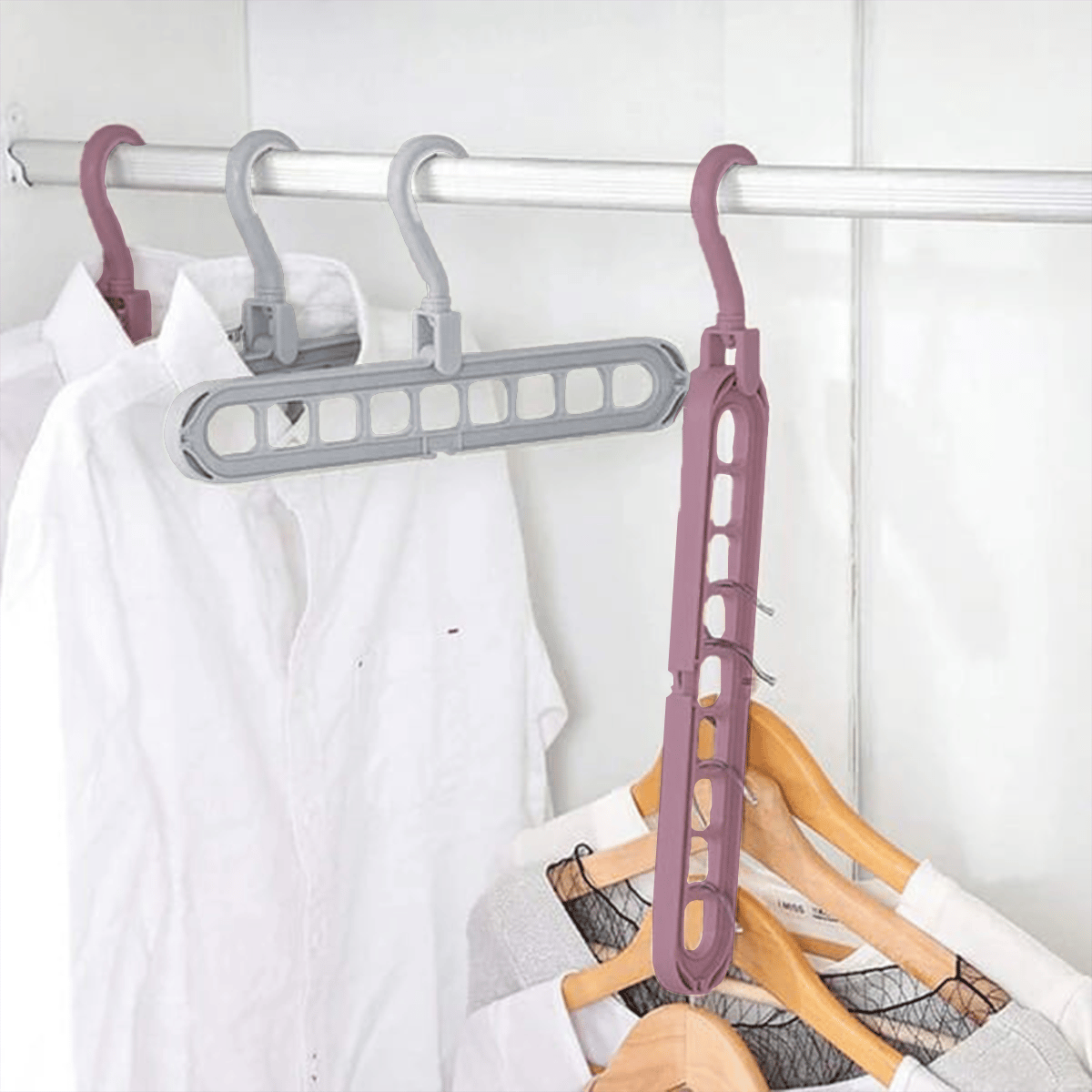 🔥👚 9-i-1 smart kleshenger – Frigjør 85 % av plassen i skapet ditt!