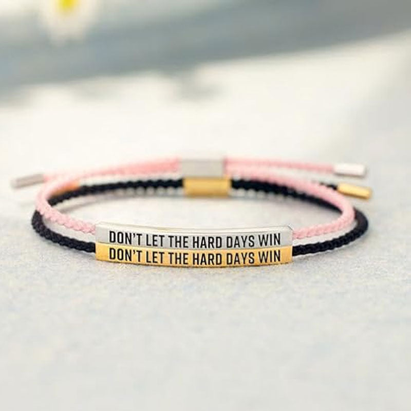✨📿 Vevd armbånd i rustfritt stål – motiverende og inspirerende armbånd med avtakbart trykk! ✨🦾