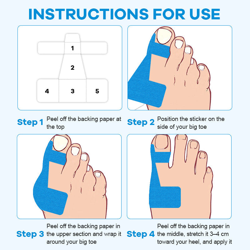 🦶Forhåndskuttet kinesiologitape for hallux valgu