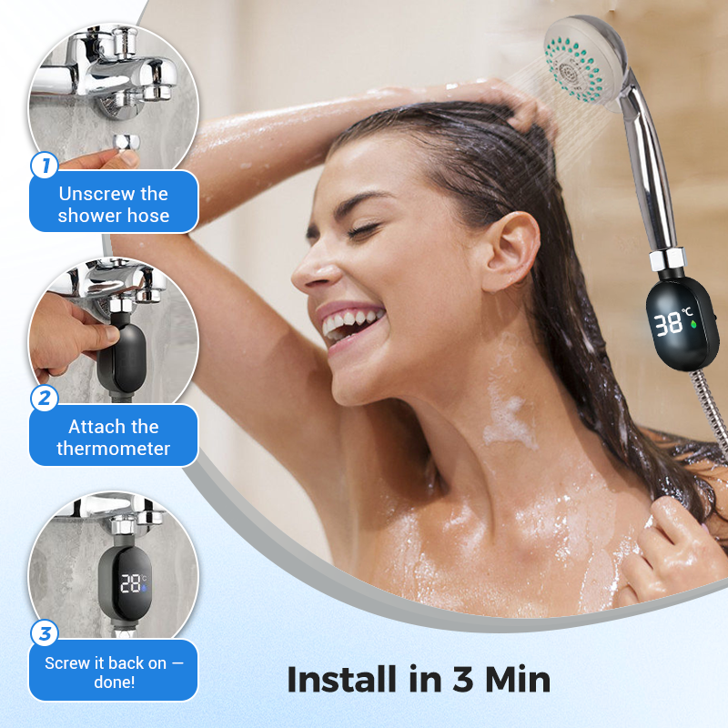 🚿 Kjøp 1, få 1 gratis 🌡️ Dusjtermometer – Digitalt display med øyeblikkelig visning, vanntett og enkelt å installere for trygg dusjing 👶📦