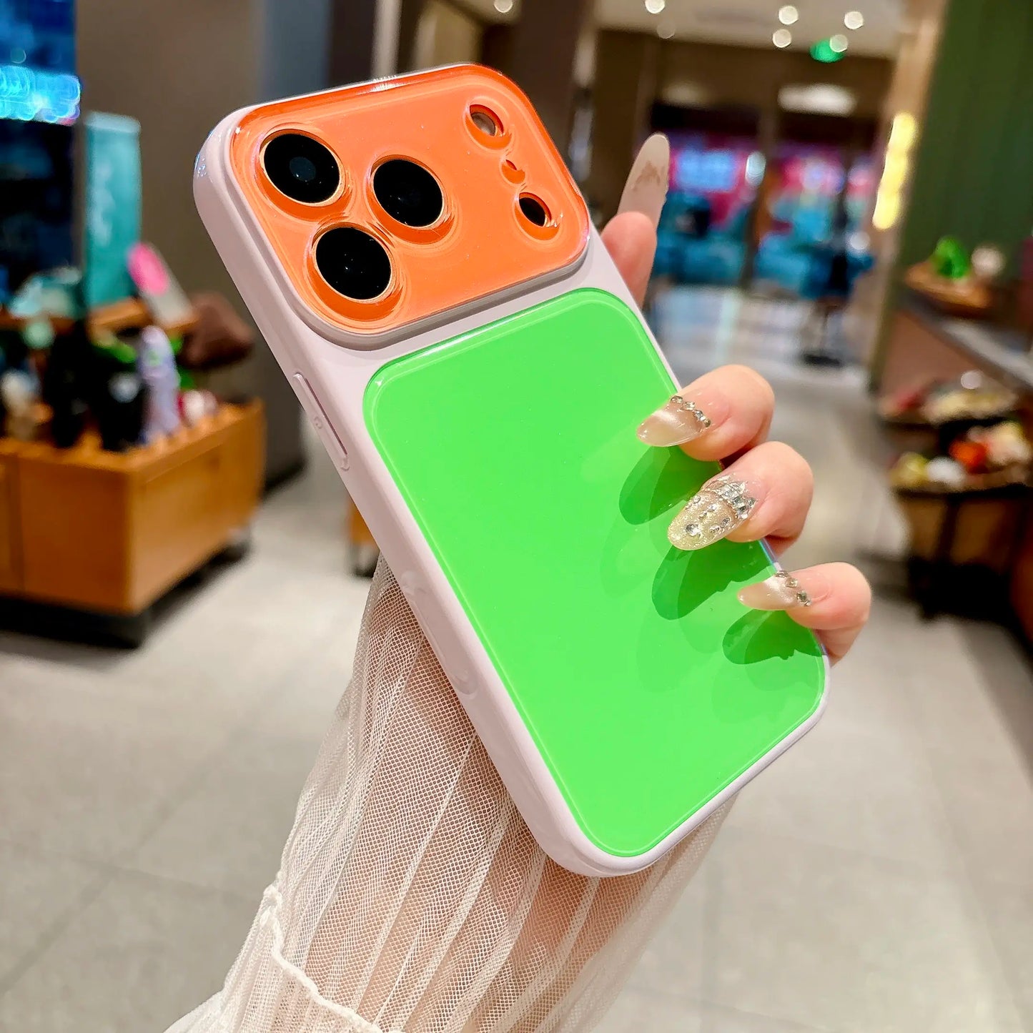 Kontrastfarget matt deksel til iPhone 17 16 15 14 13 Pro Max – Fallsikker full linsebeskyttelse