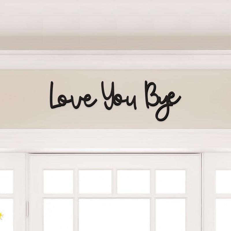 "Love you Bye" ✨Veggdekorasjon i tre - Ingen veggskader