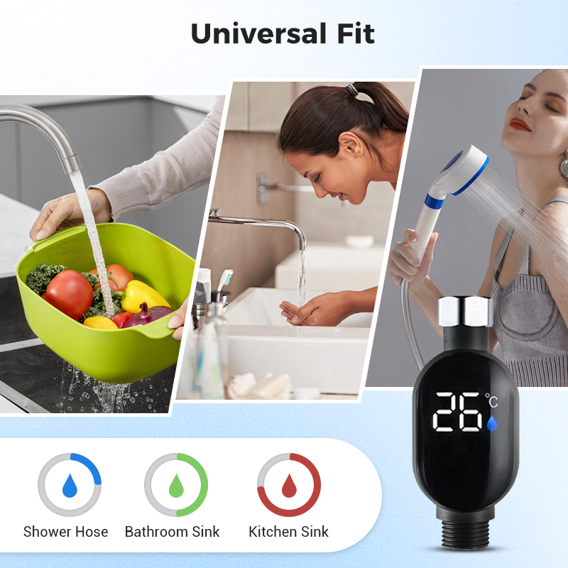 🚿 Kjøp 1, få 1 gratis 🌡️ Dusjtermometer – Digitalt display med øyeblikkelig visning, vanntett og enkelt å installere for trygg dusjing 👶📦