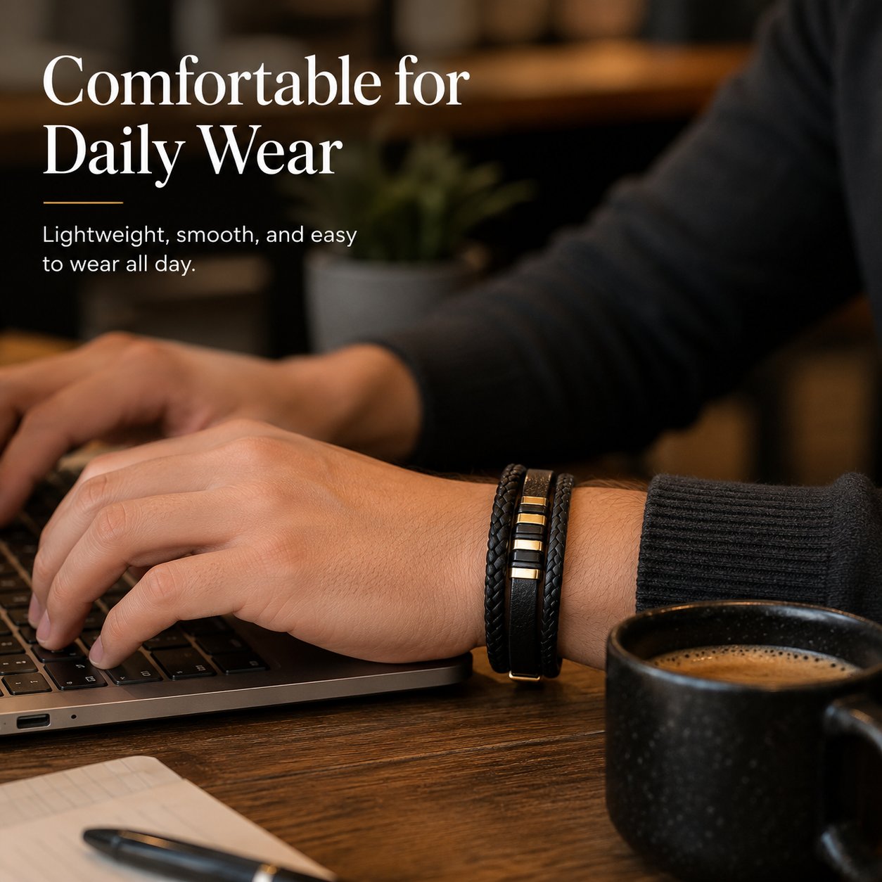 🖤Til sønnen min — Sett med flettede armbånd «Gå aldri alene»