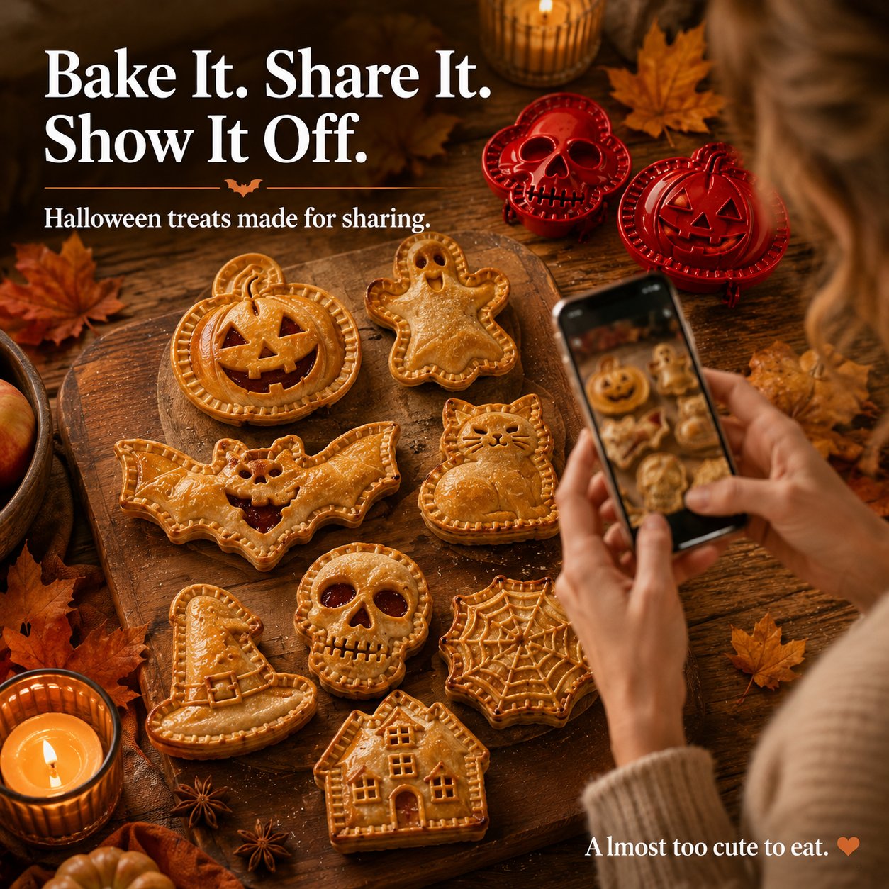 🎄🎃 8-delers paiformsett med Halloween-tema – perfekt for baking i høytiden