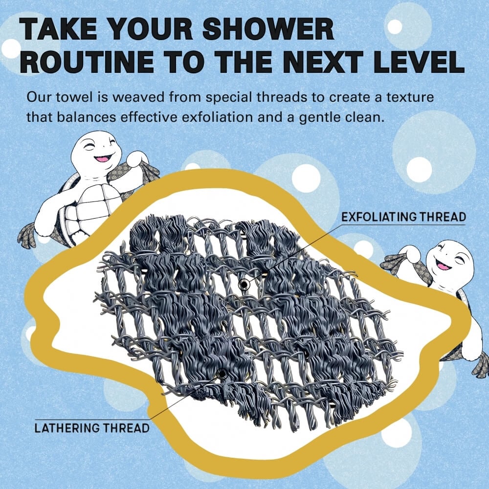 🎁Siste dag: Kjøp 1, få 2 gratis🔥🧼Eksfolierende antibakterielt dusjhåndkle🚿