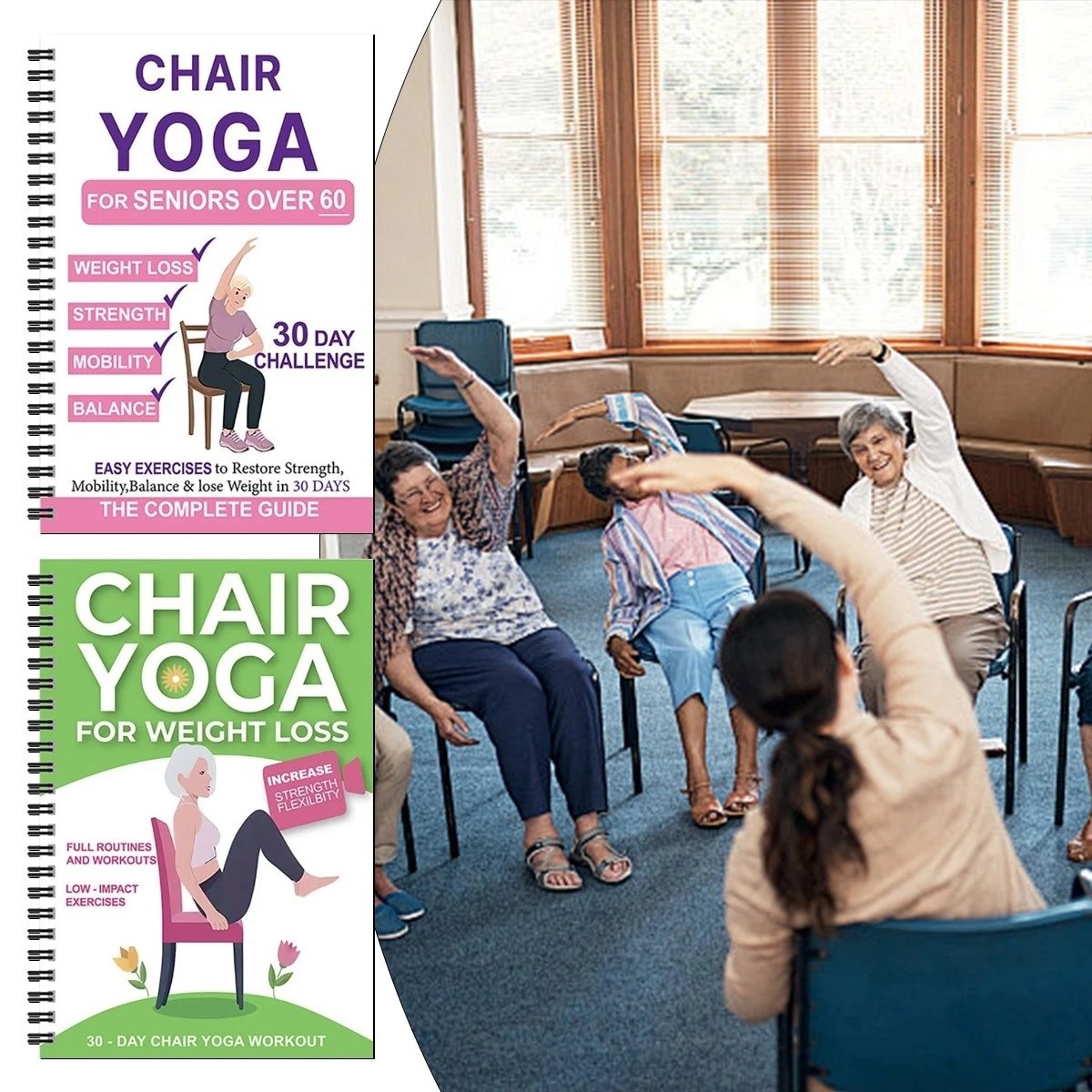 Den komplette guiden til stolyoga for eldre over 60: 40+ enkle øvelser med lav belastning for å gjenopprette styrke, mobilitet, balanse og gå ned i vekt