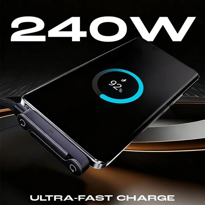 ⚡Usynlig 2-i-1-mobilstativ + 240 W hurtigladekabel