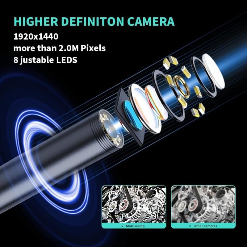 🔍16,4-fots HD endoskopisk kamera for iPhone og Android