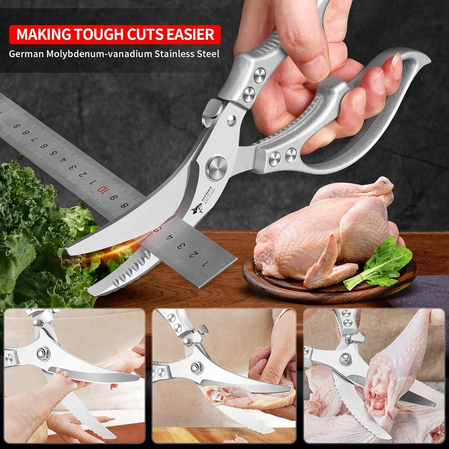 🔥Hot Selling🔥🔪Profesjonell kraftig kjøkkensaks med sikkerhetslås