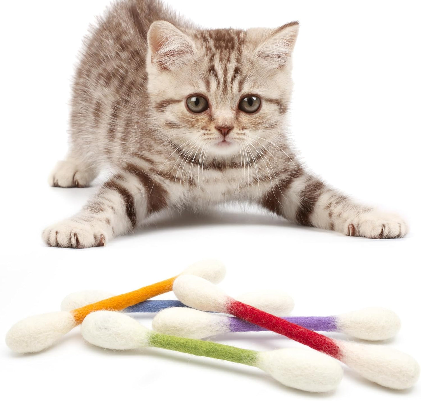 🐾Store 15 cm lange leketøy av bomullspinner med kattemynte – håndlagde, holdbare, trygge og morsomme
