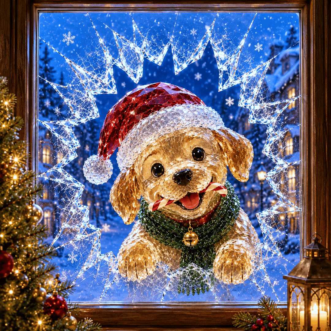 🔥 Bestselger: 49 % rabatt ✨🎄 «Crystal Christmas»-vindusdekal med knust glass-effekt – Juledekorasjon i 3D-stil
