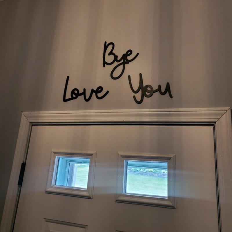 "Love you Bye" ✨Veggdekorasjon i tre - Ingen veggskader