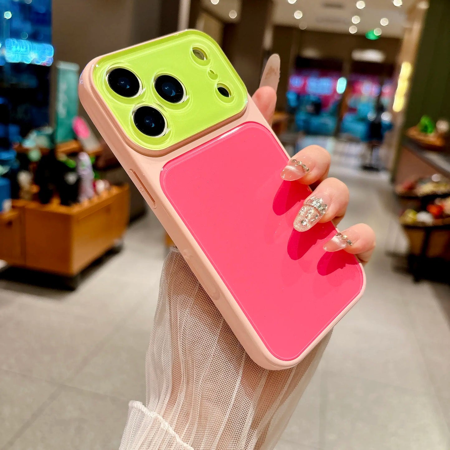 Kontrastfarget matt deksel til iPhone 17 16 15 14 13 Pro Max – Fallsikker full linsebeskyttelse