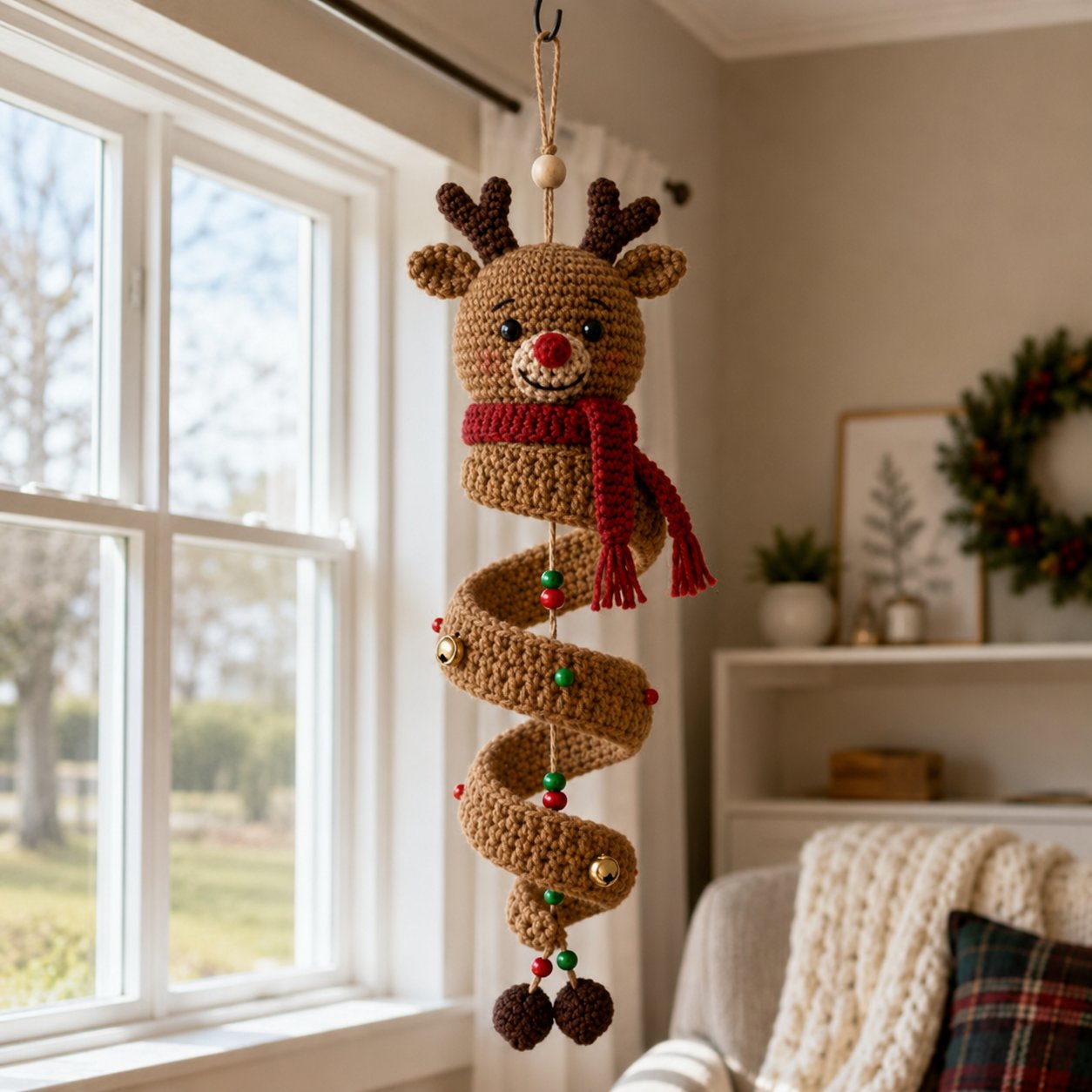 ☃️Siste dag 50 % RABATT - DIY spiralheklet snømannsett