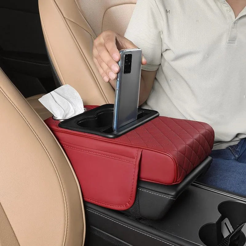 🚗 🔥Multifunksjonell PU-skinnmatte til armlene i bilen