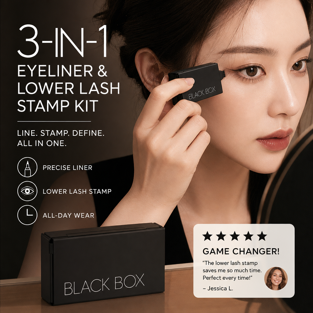 🥳2026 Hotselgende vare🥳💞 Over 50 000 solgte enheter! 💄✨ 50 % rabatt! 3-i-1 stempelsett med eyeliner og nedre mascara – Perfekt eyeliner og mascara på sekunder. Vannfast og flekkfri. Du trenger ikke en stødig hånd! 👁️🖌️
