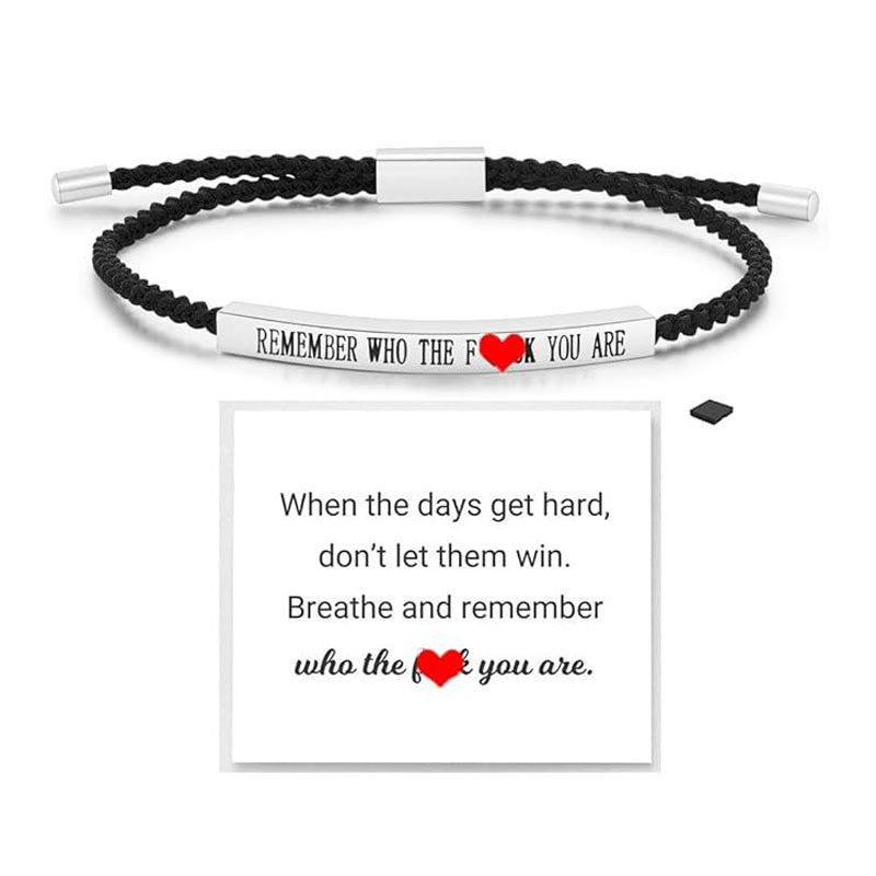 ✨📿 Vevd armbånd i rustfritt stål – motiverende og inspirerende armbånd med avtakbart trykk! ✨🦾