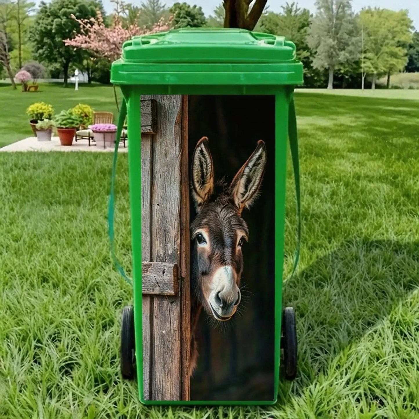 🦒🐯Kreativt søppelbøtteklistremerke med fargerik tegneserie✨