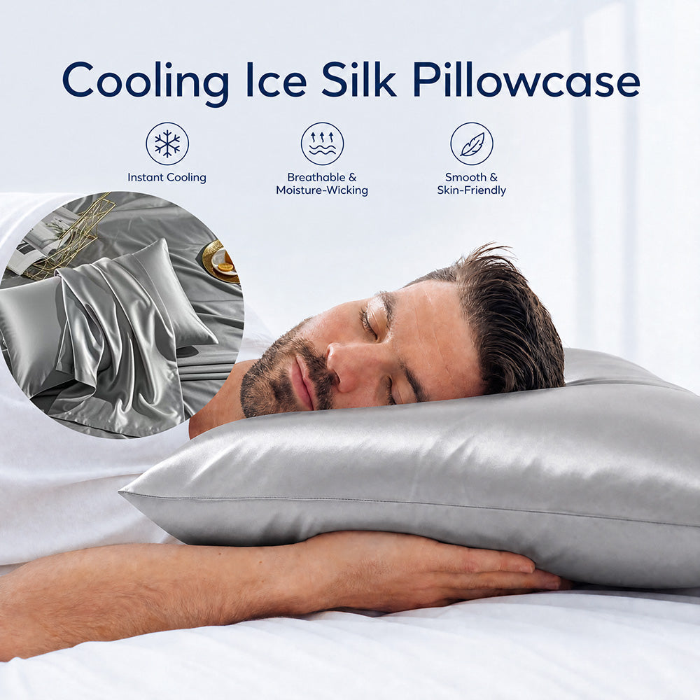 ❄️Kjølig putevar i is-silke, beskyttelse for en god natts søvn om sommeren
