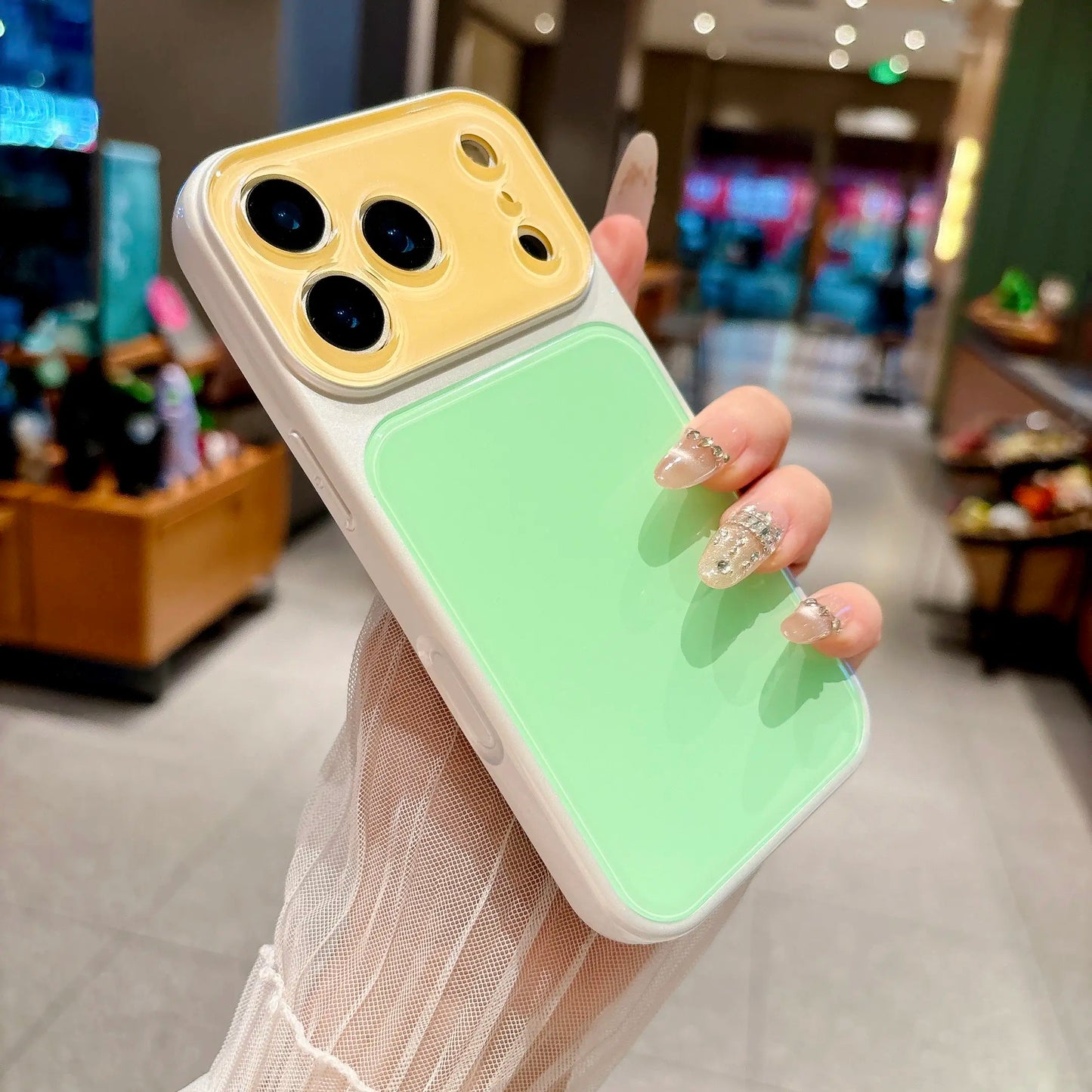 Kontrastfarget matt deksel til iPhone 17 16 15 14 13 Pro Max – Fallsikker full linsebeskyttelse