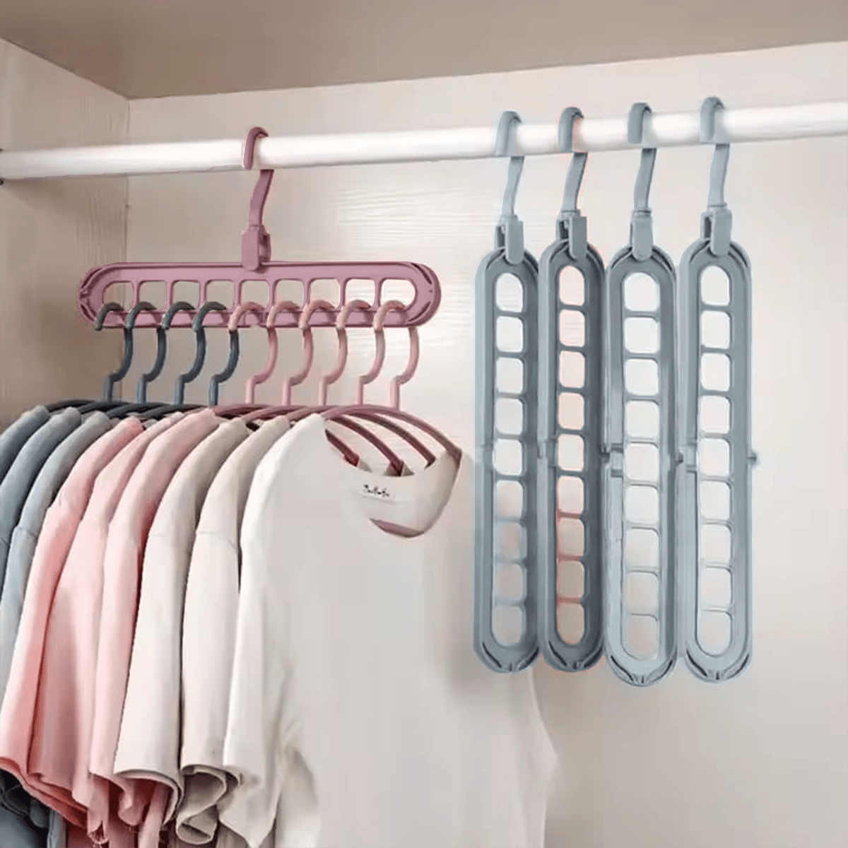🔥👚 9-i-1 smart kleshenger – Frigjør 85 % av plassen i skapet ditt!