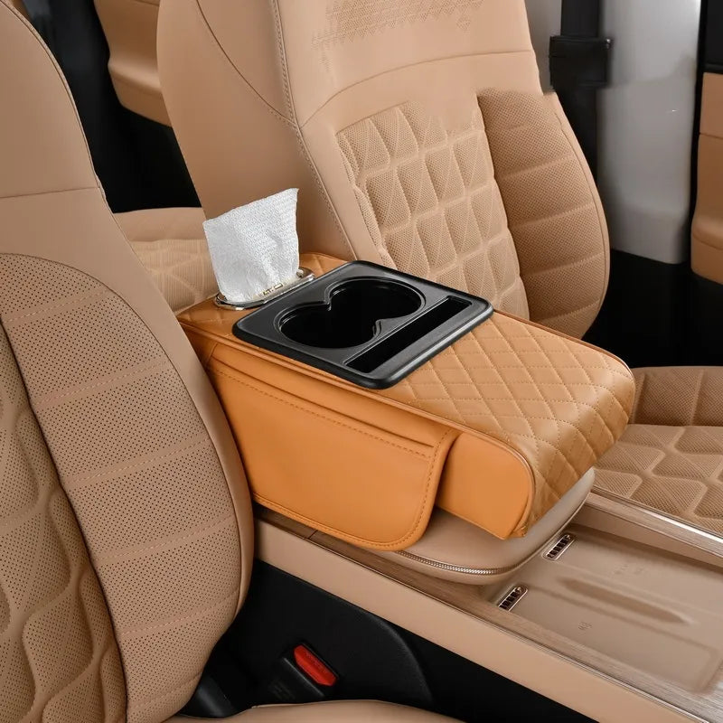 🚗 🔥Multifunksjonell PU-skinnmatte til armlene i bilen