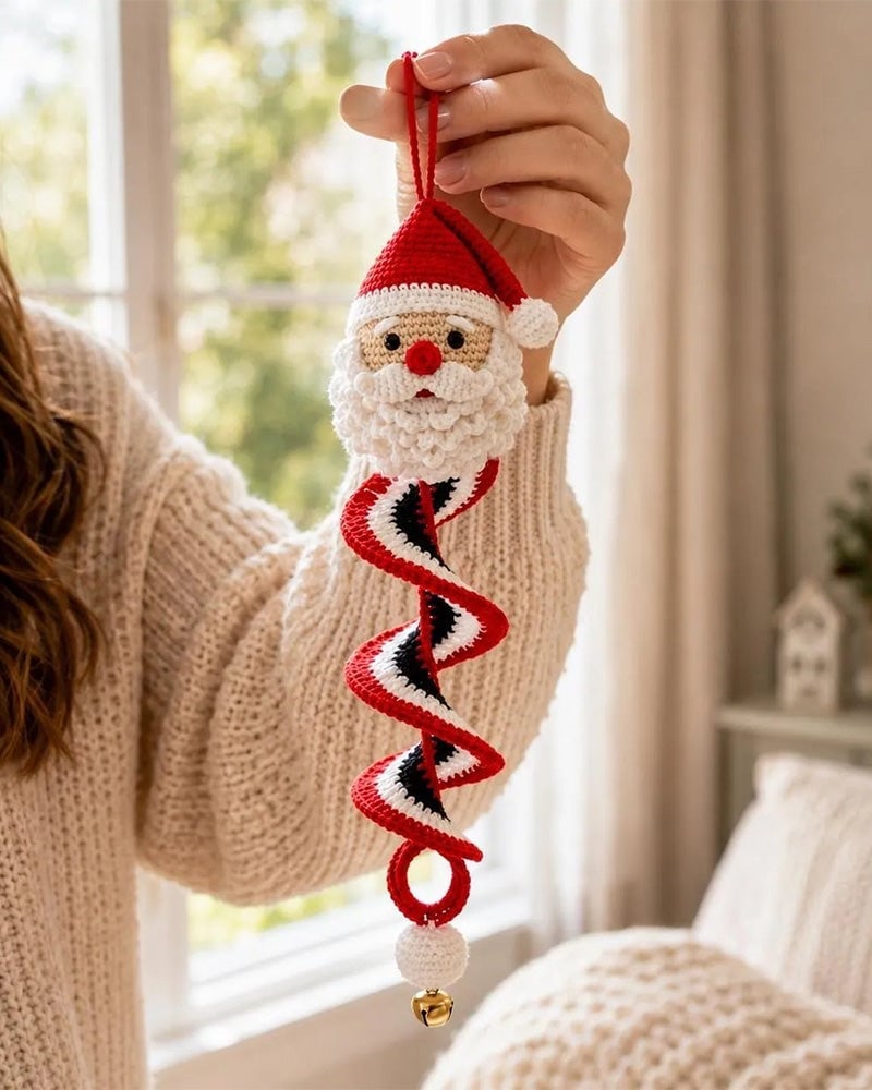 ☃️Siste dag 50 % RABATT - DIY spiralheklet snømannsett